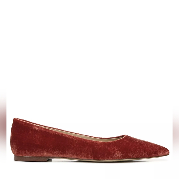 SAM EDELMAN WANDA POINTED TOE FLAT IN CANYON ORANGE VELVET |PICK SIZE - Picture 6 of 6
